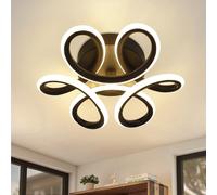 ZMH Plafonnier LED Plafonnier noir 26W Lampe de cuisine blanc chaud Lampe de chambre 3000K Design géométrique Lampe pour hall salon cuisine studio