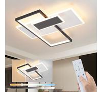 ZMH Plafonnier LED Plafonnier Salon 58W Lampe de salon à intensité variable avec télécommande Noir et blanc Lampe de cuisine Moderne Géométrique Lampe de chambre à coucher Acrylique pour chambre à cou