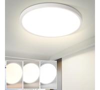 ZMH Plafonnier LED plat - Ø18cm Salle de bain Dimmable Plaque rhomboïdale 15W Lampe de cuisine ronde Blanc Lampe de salle de bain Lampe de couloir pour salle de bain Couloir Chambre à coucher