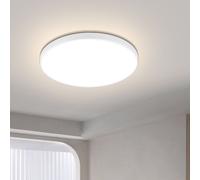 ZMH Plafonnier LED Salle de bain Plafonnier plat Blanc 17W IP44 Etanche Lampe de salon 28cm Rond Moderne Lampe de cuisine pour chambre Couloir