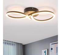ZMH Plafonnier LED Salon 24W Lampe de salon Moderne Design Créatif Noir Lampe de cuisine 3000K Blanc Chaud Lampe de chambre à coucher Couloir Métal Plafonniers pour cuisine bureau