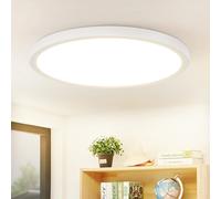 ZMH Plafonnier LED Salon Blanc 24W Rond Plat Moderne Blanc 4000K Blanc Neutre Ultra Fin IP44 pour salon bureau