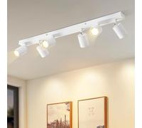 ZMH Plafonnier LED Spot de Plafond Blanc : Plafonnier GU10 Spots 6 Ampoules, Spots de Plafond Orientables à 330°, Lampe de Couloir Moderne, Spot Mural Industriel pour Salon, sans Ampoule
