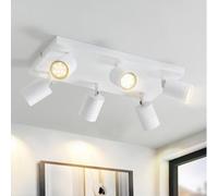 ZMH Plafonnier LED spot de plafond blanc : plafonnier GU10 spots 6 flammes spots de plafond pivotants à 330° spot mural industriel lampe de couloir moderne pour sans source lumineuse