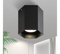ZMH Plafonnier Noir 1 flamme GU10 Spots LED à poser Spots de plafond Spots à poser Moderne Rond Spot à poser pour cuisine salon salle à manger couloir