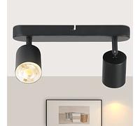 ZMH Plafonnier Salon Noir Spot de plafond Moderne - 2 Flammes GU10 Plafonnier Max.25W Métal Spots de plafond Pivotant Design Spots pour couloir cage d'escalier chambre à coucher - Sans ampoule