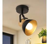 ZMH Plafonnier vintage noir : 1 ampoule spots de plafond rétro E27 Lampe de couloir orientable à 350° Spot mural en métal industriel pour couloir, cuisine, entrée, salon, chambre à coucher