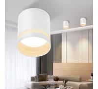 ZMH Spot à monter LED blanc - Spot de plafond rond 3000K blanc chaud Spot à monter 5W acrylique plat spot de plafond GX53 petit spot de plafond à monter pour couloir salon chambre à coucher cuisine sa