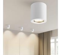 ZMH Spot à poser blanc Spot rond à poser GU10 Spots à poser Plafonnier apparent en plâtre Moderne petit plafonnier Max.40W pour salon salle à manger couloir Sans ampoules