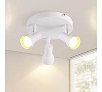 ZMH Spot de plafond 3 flammes plafonnier couloir plafonnier moderne design rond spot intérieur blanc spot de plafond métal GU10 orientable pour chambre à coucher salon cuisine (sans ampoule)