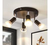 ZMH Spot de plafond à LED 4 flammes noir Plafonnier Moderne GU10 Spot de plafond Orientable 350°Rond Salon Chambre Couloir
