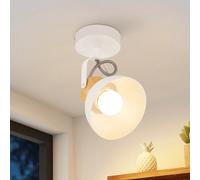 ZMH Spot de Plafond Blanc Vintage - Spot de Plafond Rétro 1 Ampoule E27 Lampe de Couloir Pivotant à 350° Spot Mural Plafonnier Industriel en Métal pour Couloir Cuisine Entrée Salon Chambre