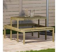 ZMH Table de pique-nique 110x134x75 cm Bois de pin imprégné