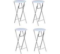 ZMH Tables hautes 4 pcs. avec plateau MDF blanc