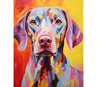 ZMHZMY DIY Peinture à l'huile Chien Braque de Weimar, Peinture par Numéros pour Adultes Décoration de la Maison 16 x 20 Pouces sans Cadre