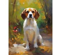 ZMHZMY Peindre par Nombre Kits pour Adultes,Beagle et fleurs,DIY Peinture à l'huile Kits pour,pour la Décoration Intérieure Maison 40x50cm (sans Cadre)