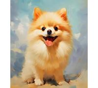 ZMHZMY Peindre par Nombre Kits pour Adultes,Chien de Poméranie,DIY Peinture à l'huile Kits pour,pour la Décoration Intérieure Maison 40x50cm (sans Cadre)