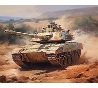 ZMHZMY Peinture Au NuméRo Char de combat de l'armée militaire - Peinture sur toile bricolage par Numéros Peinture à l'huile acrylique pour adultes