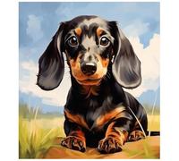 ZMHZMY Peinture par Numéros pour Adultes Teckel Chien Animal, Kits de Peinture par Numero sur Toile 40x50cm sans Cadre