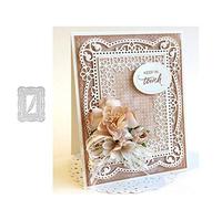 zmigrapddn Matrices de découpe,Design Cadre Fleur rectangulaire Cutting Dies Gabarit de gabarit de Moulage de Cartes Faisant de la Fabrication de cahiers à Albums en Carton,en métal