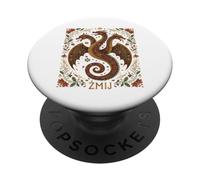 Zmij Slavic Dragon Mythe Païen Folk Serpent Beast Art PopSockets PopGrip Adhésif