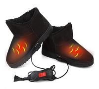 ZMIN Bottes Chauffantes Électriques Chaussons Chauffants Rechargeables Chaussures Chauffe-Pieds Chauds d'hiver pour Hommes Femmes, Chaussons Chauffants,Noir,42/44