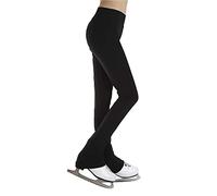 ZMIN Collants De Pratique De Patinage Artistique pour Filles, Pantalons De Patin À Glace, Leggings Chauds en Polaire,Noir,XXL