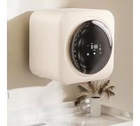 ZMIN Mini Machine à Laver Automatique 3,5 l, Lavage et séchage intelligents à Rouleaux intégrés, pour Appartements et Petits espaces, Suspension Murale,Beige,Desktop