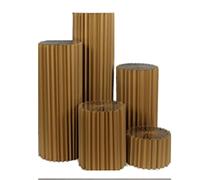 ZMJGLL 5 pcs Cylindre Table Romaine piédestal,piédestal d'affichage de colonnes de Papier Pliable,Support de Centre de piédestal cylindrique pour Mariages en Plein air (Brown 11.8in)