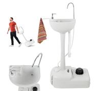 ZMJGLL Évier Portable, Station de Lavage des Mains d'une capacité de 17 L avec Roues, Porte-Serviettes et Distributeur de Savon, Support de lavabo à Pompe à Pied pour Les événements en Plein air