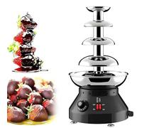 ZMJGLL Fontaine à Chocolat électrique avec Thermostat réglable de 30 °C à 110 °C, idéale pour Les fêtes et événements. Parfaite pour Faire Fondre Le Chocolat. (Black 4)