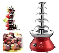 ZMJGLL Fontaine à Chocolat électrique avec Thermostat réglable de 30 °C à 110 °C, idéale pour Les fêtes et événements. Parfaite pour Faire Fondre Le Chocolat. (Red 5)