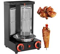 ZMJGLL Machine à Kebab Doner Électrique, Grill Électrique à Kebab Vertical, Rôtissoire à Viande Gyro avec Brûleurs à Réglage de la Température 50-350℃ pour Usage Commercial (Black)