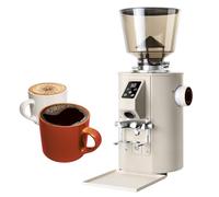 ZMJGLL Moulin à café Domestique, Moulin à Expresso avec trémie à Grains de 450 g, Double Dosage, 9 réglages de mouture, 2800 TR/Min pour Expresso et café Filtre, Double Option de Dosage. (White)