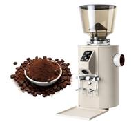 ZMJGLL Moulin à café électrique, Moulin à Expresso 350 W avec Panneau de Commande LED, 2800 TR/Min, Double Dosage, trémie à Grains 450 g, 9 réglages de mouture pour Une mouture grossière. (White)