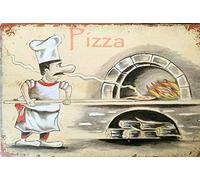 ZMKDLL Plaque en métal 30,5 x 20,3 cm Pizza Delicious Man Cave New Garage