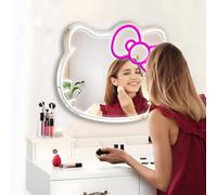 Zmmyuluo Hello Kit Miroir mural avec panneau néon à intensité variable pour chambre à coucher, salle de jeux, cadeau d'anniversaire, de Noël ou de Pâques (40,6 cm de large x 33 cm de long)
