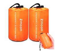 Zmoon Lot de 2 Sacs de Couchage de Survie légers et Thermiques - Couverture d'urgence Portable pour Camping, randonnée, activités de Plein air (Orange)