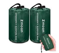Zmoon Lot de 2 Sacs de Couchage d'urgence, Sacs de Bivouac, Sacs de Bivouac, Sac de Couchage en Mylar pour Camping, matériel de Survie, abri de Survie (Vert)