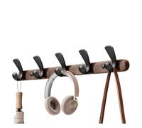 ZMQU Home Storage Hooks, Wood Hook Coat Rack, Heavy Duty Brown Wall Mounted Coat Hook with 8 Hooks for Hanging Coats, Hats, Clothing, Scarfs(30cm/11.8in)(50cm/19.6in)