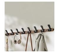 ZMQU Home Storage Hooks, Wood Hook Coat Rack, Heavy Duty Brown Wall Mounted Coat Hook with 8 Hooks for Hanging Coats, Hats, Clothing, Scarfs(30cm/11.8in)(80cm/31.4in)