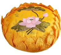 ZMQU Tapis de prière, coussin de sol futon brodé en fleur de lotus, coussin rond for yoga, balcon, salon, extérieur (rouge, 60 cm)(Yellow,60cm)
