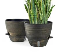 ZMTECH Pots de fleurs de 30,5 cm à auto-arrosage pour plantes d'intérieur/extérieur, grand pot de fleurs en plastique avec indicateur de niveau d'eau, trou de drainage et soucoupe amovible pour fleurs