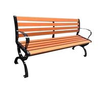 ZMTGLTG Banc De Parc Extérieur avec Dossier, Structure en Fer Robuste Et Lattes en Bois Plastique Antirouille, Sièges De Terrasse Publique(150cm)