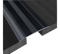 ZMTGLTG Bande de Joint de Sol en Alliage d'aluminium de 6CM de Large, revêtement de Sol/carrelage en Bois de Finition des Bords, Conception Plate, empêche de trébucher(Matte Black)