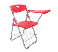 ZMTGLTG Chaise de Formation Pliante en PP avec Table, paravent et Cadre en Acier épais, Durable et résistant à l'usure. Idéale for Les Cours particuliers.(Red)