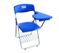 ZMTGLTG Chaise de Formation Pliante en PP avec Table, paravent et Cadre en Acier épais, Durable et résistant à l'usure. Idéale for Les Cours particuliers.(Blue)