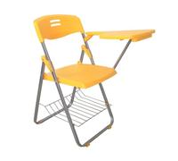 ZMTGLTG Chaise de Formation Pliante en PP avec Table, paravent et Cadre en Acier épais, Durable et résistant à l'usure. Idéale for Les Cours particuliers.(Yellow)