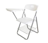 ZMTGLTG Chaise de Formation Pliante en PP avec Table, paravent et Cadre en Acier épais, Durable et résistant à l'usure. Idéale for Les Cours particuliers.(White)