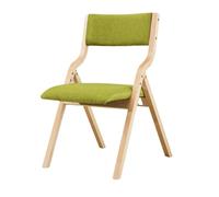 ZMTGLTG Chaise Pliante À Cadre en Bois Massif Épaissi avec Surjet en Lin, Conception Silencieuse, Antidérapante Et Porteuse, Adaptée Aux Salles D'étude.(Green)
